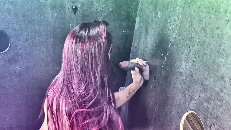 Wife Caressing and Sucking a Well-endowed Interracial Penis