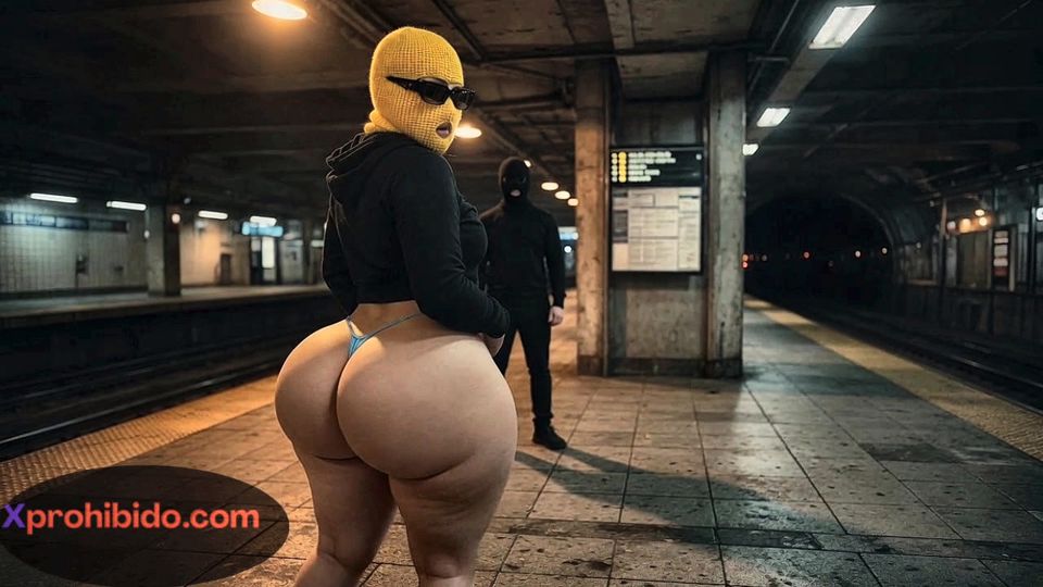 Big Ass Girl Twerking on the Subway Train