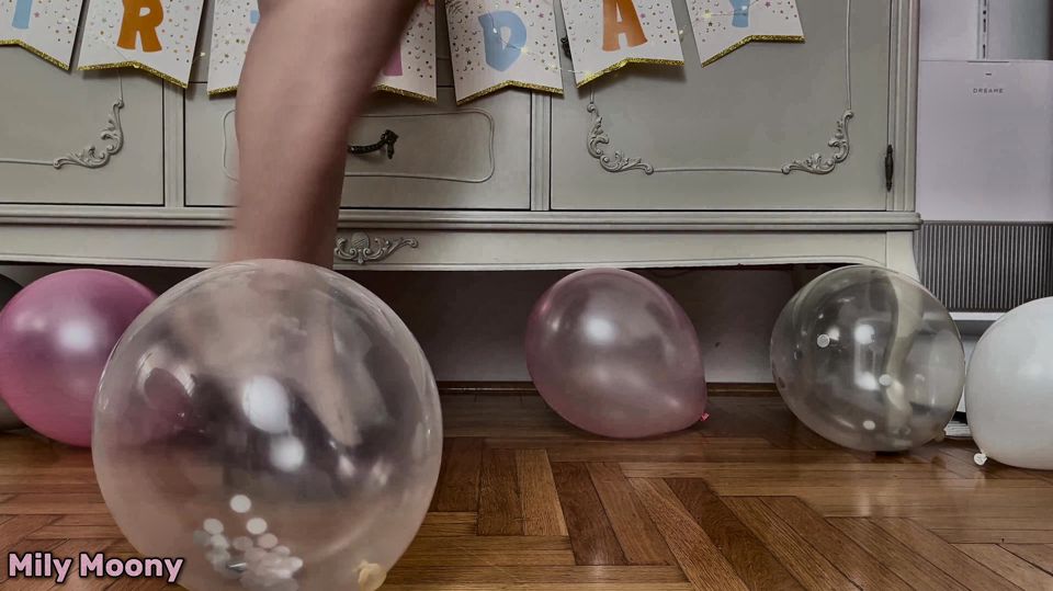 Popping My Birthday Balloons with Heels
