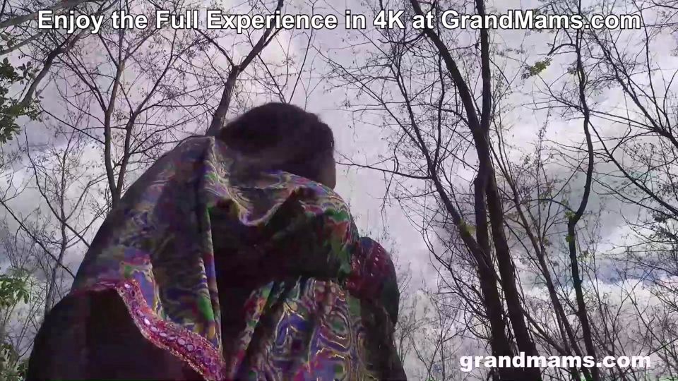 Is Granny Squirting in the Forest? at GrandMams