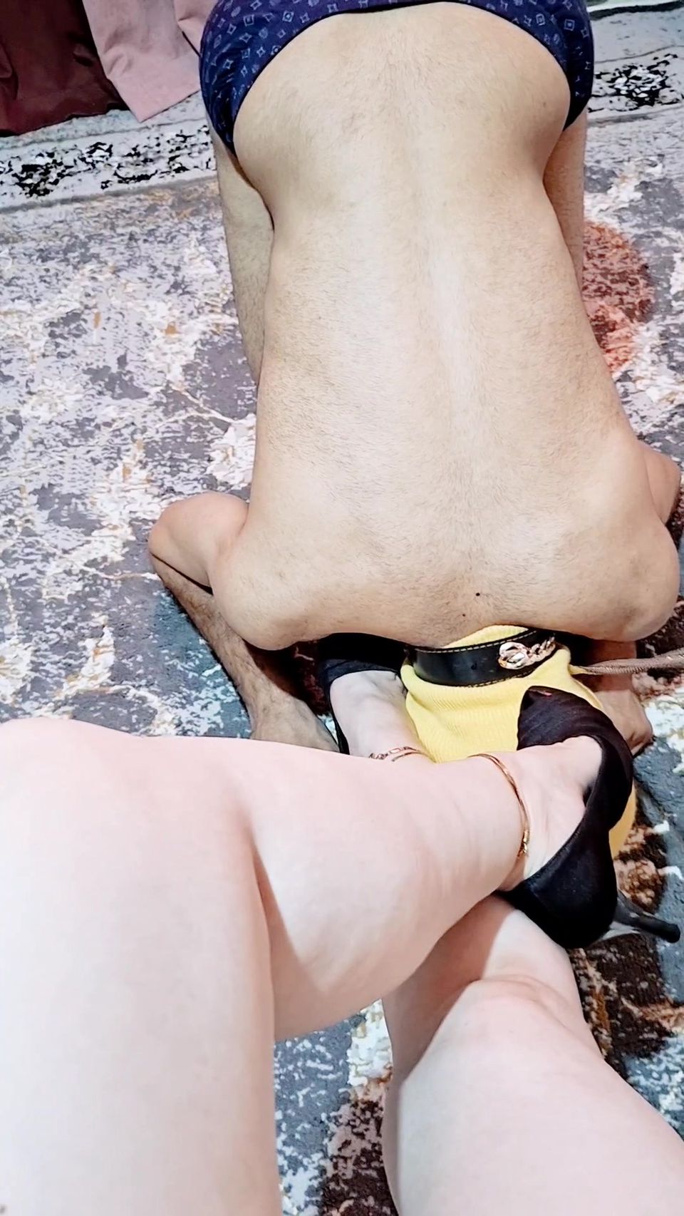 "Mistress Fruit Spit Feeding & Intense Foot Worship Shoe Kissing BDSM Session Part 4