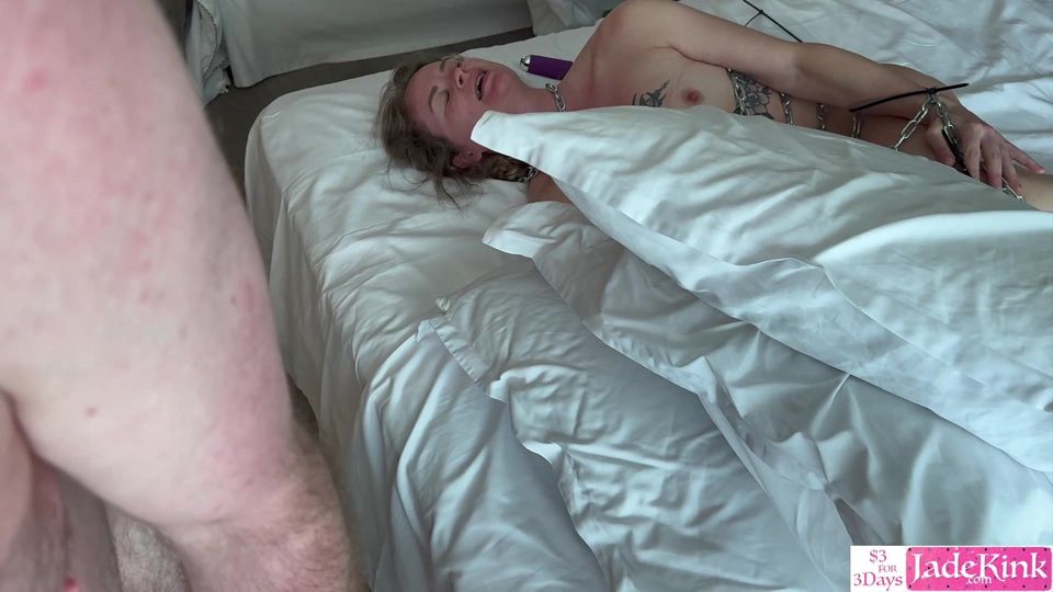 BDSM slut chained and fucked in all three holes - Rough mouth fuck
