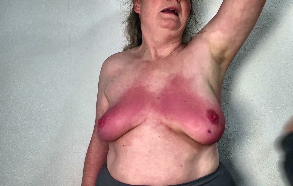 Beat your breasts painfully red until they are swollen 3-6