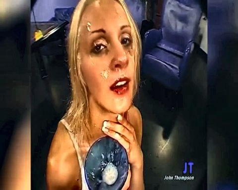 Horny Ggg John Thompson - Blonde Swallows Cum From Glass in Wild Gangbang