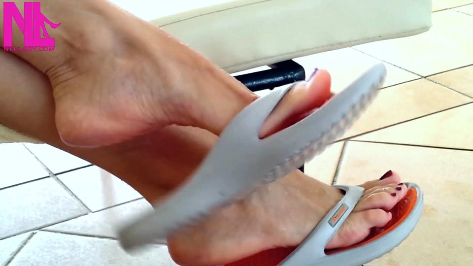 Dangling with Plastic Flip Flops in a Swimming Pool
