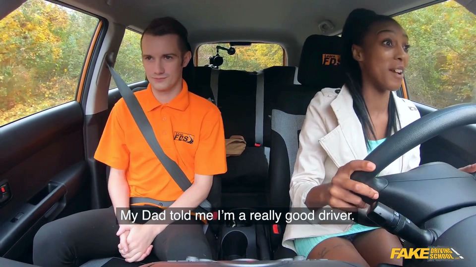 Fake Driving School - When Asia Rae Goes for a Lesson She Settles for Some White Cock