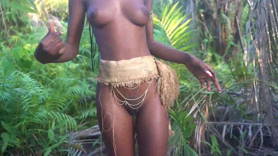 Natural Big Tits Slim girl shows her beauty in the forest