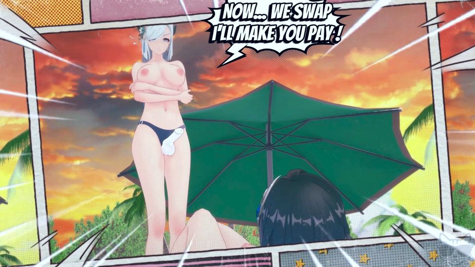 Yelan x Shenhe at the beach (genshin impact) P3 SEX