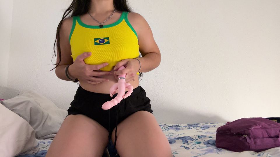 Solo Masturbation with Pink Vibrator - Cumming Hard