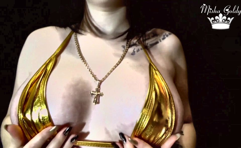 Golden hot lips and tits worship