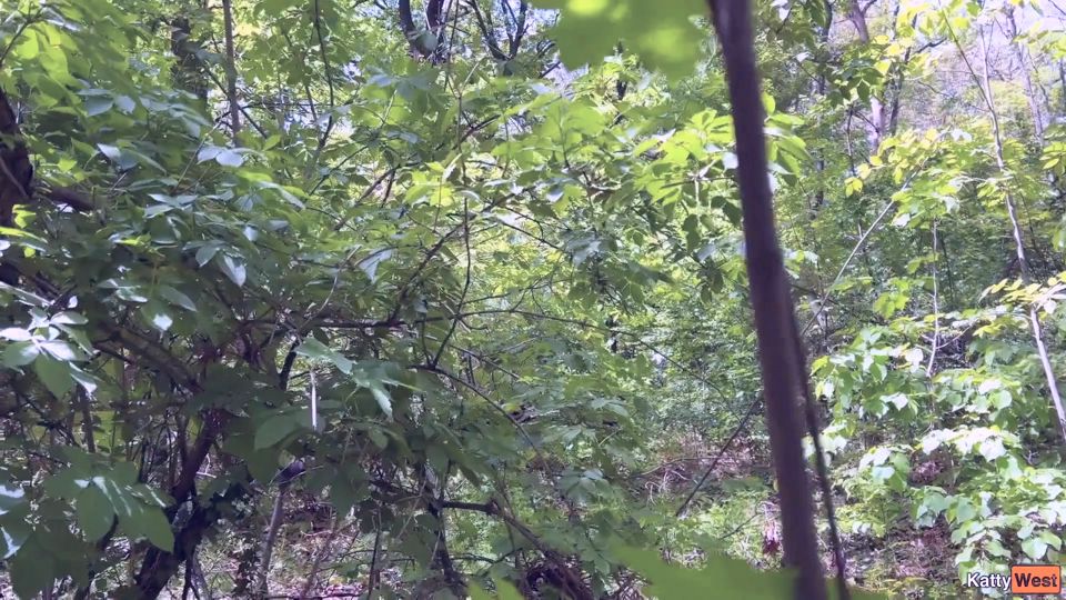 Caught a Girl Drawing Graffiti and Fucked Her in the Forest - Cum in Panties