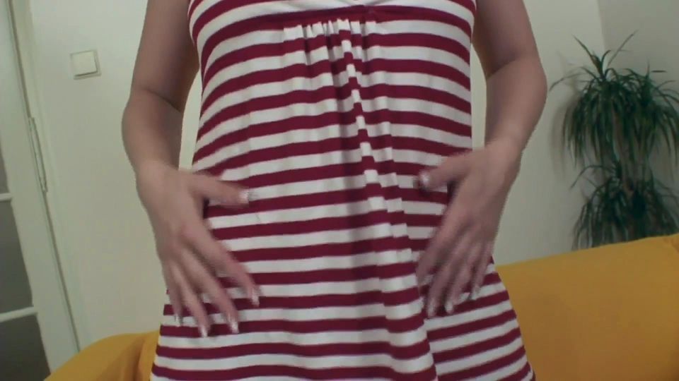 This sexy hot slut with red hair and perfect tits is really good at licking my dick and giving blowjob