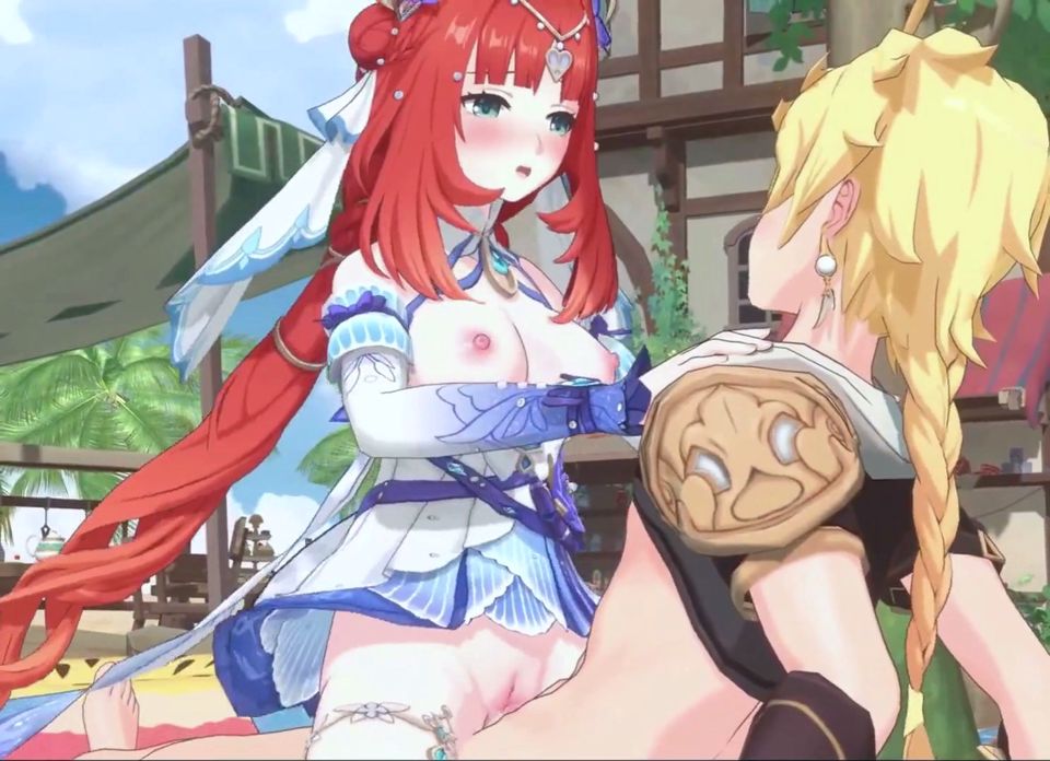Genshin Impact - Ayaka, Barbara and Nilou's Secret Beach Sex with Aether - Seductive Moans - 3D NSFW Animation
