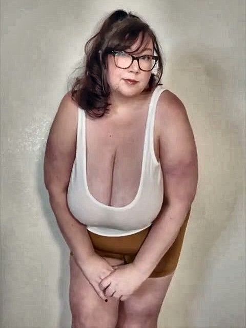 Big BBW Tits in Sheer White Tank Top