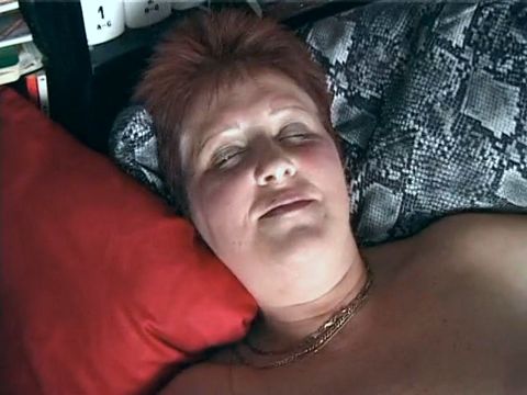 Redhead playing with her fingers and his cock