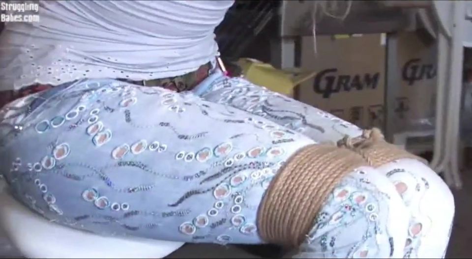 Girl Chair-tied Ballgagged Tit-grabbed