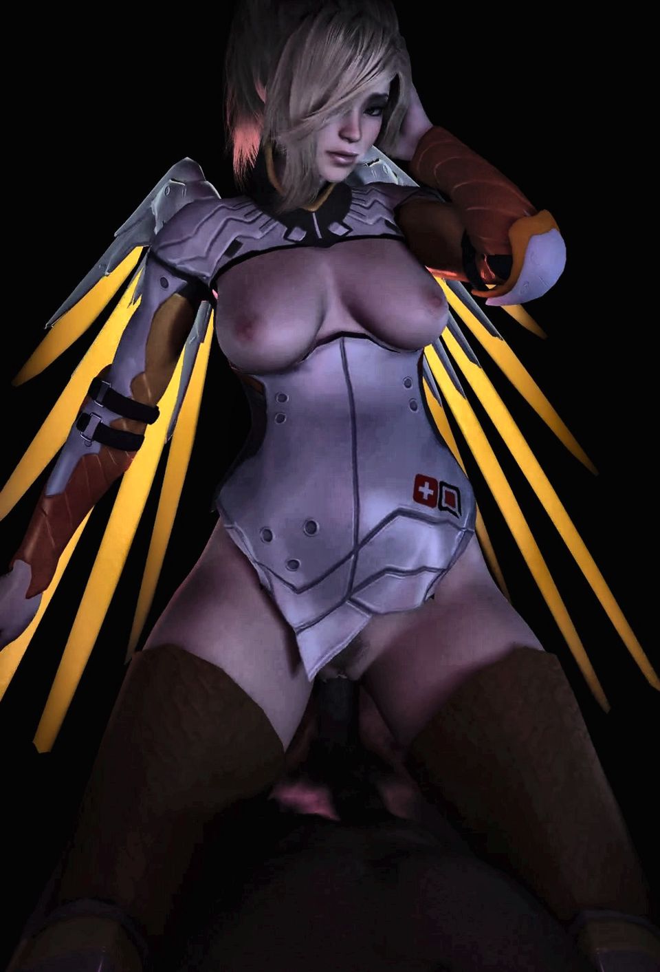 Mercy Ahegao Lap Dance Cosplay