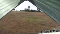SEXY AMATEUR BLACK COUPLE FUCKS IN THE TENT !!