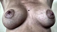Wife's heavy tits and big nipples 2
