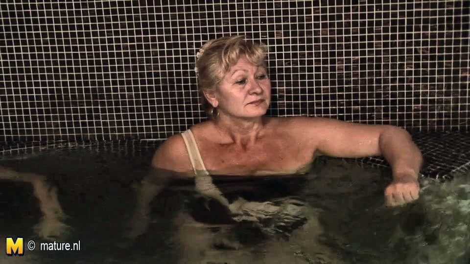 Mature ladies in shower and sauna