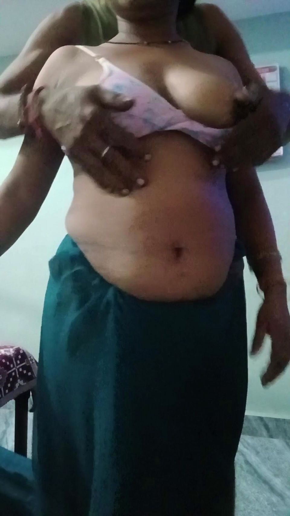 Desi village wife and boy play with big