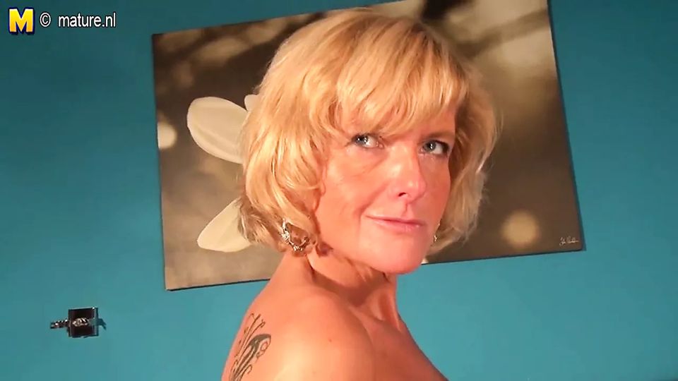 Naughty real granny playing with her old pussy