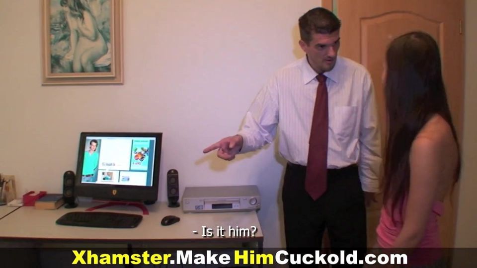 Make Him Cuckold - Punished with girlfriend fuck