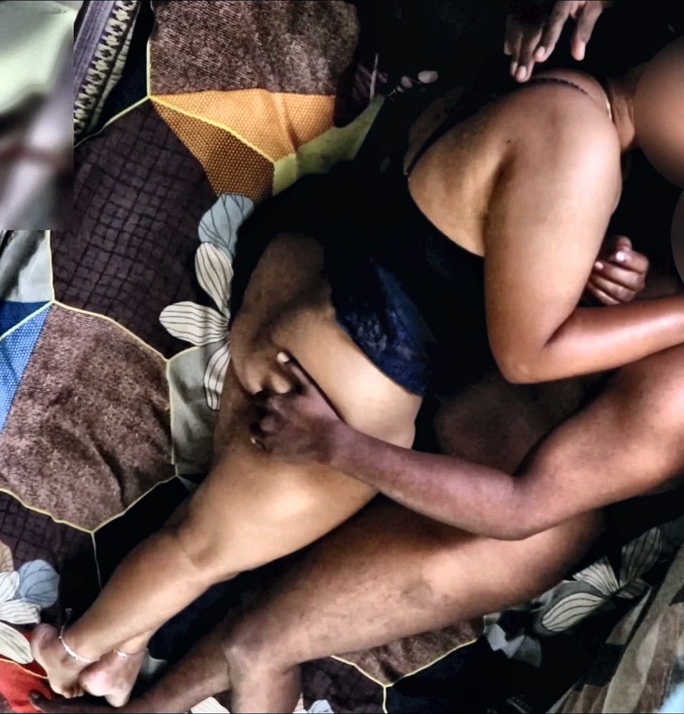 Indian Hot Housewife in Sexy Blue Baby Doll Dress Pussy Fingered & Hard Fucking