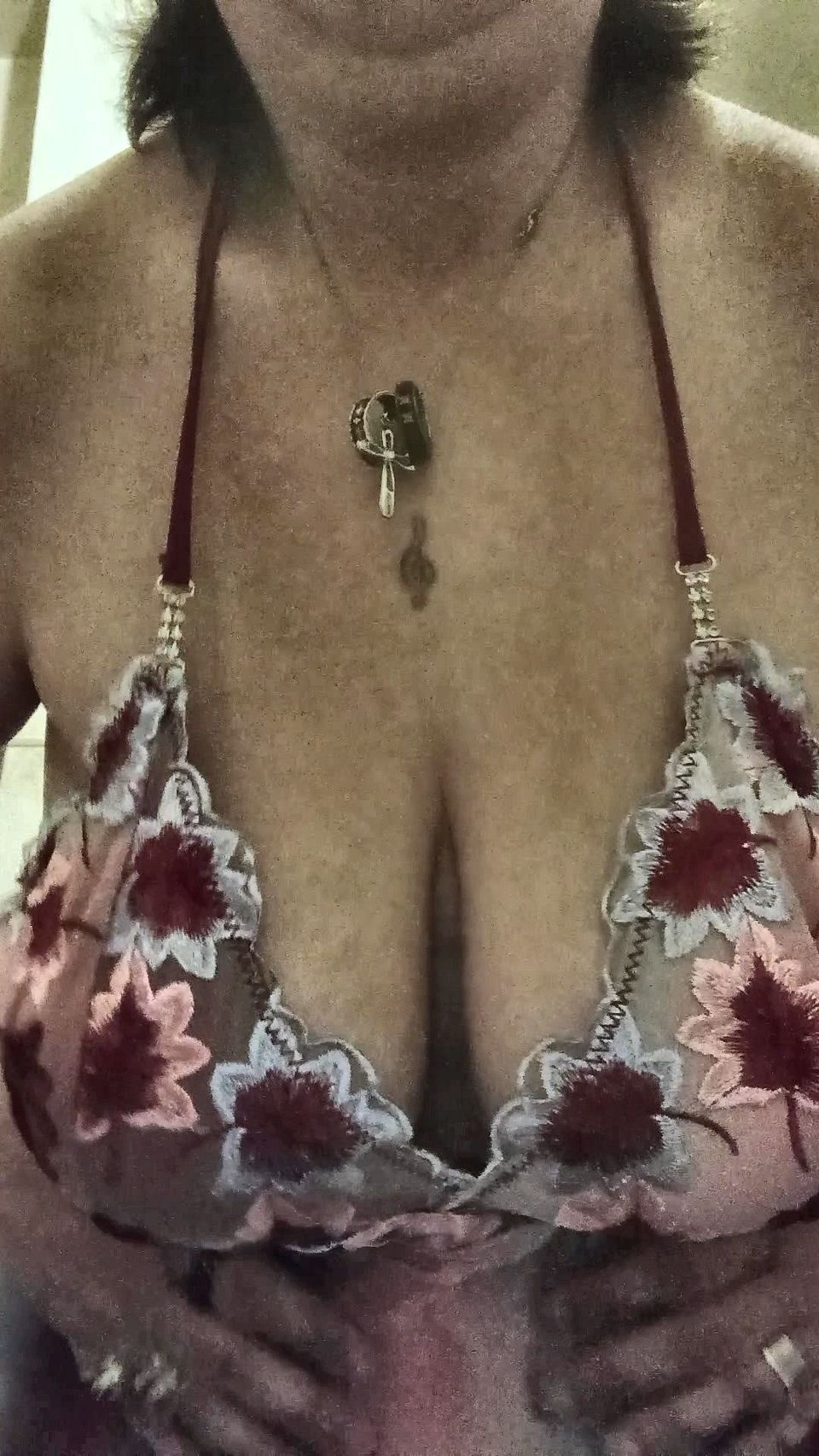 Strip tease big boobs night gown