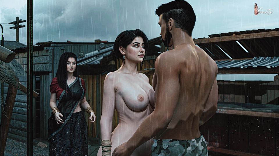 Sexy Desi Widow Meena Fucked by Her Neighbor in the Rain