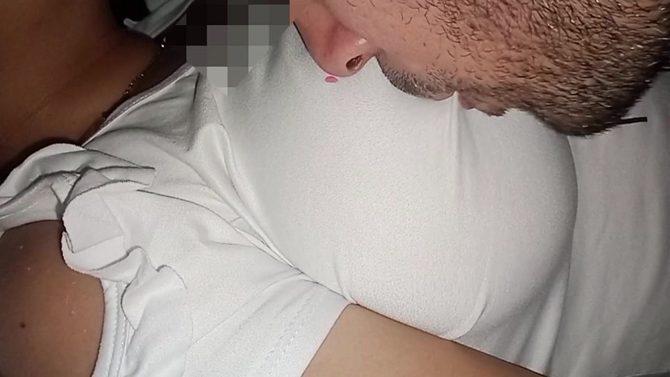 Sucking my wife's nipples on her clothes, I can't get over my addiction to her big natural breasts