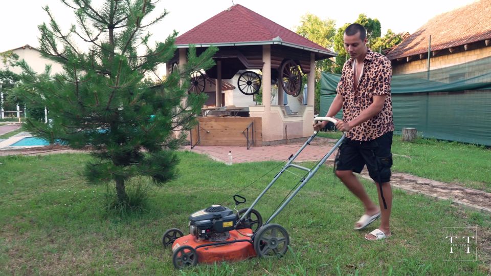 My Gardener Helped Me With His Huge Dick. 4K HD Tim Team