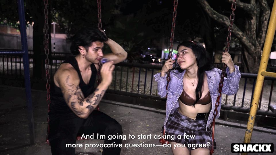 She Was Shy but Curious - Playground Interview Turns Into All-night Anal