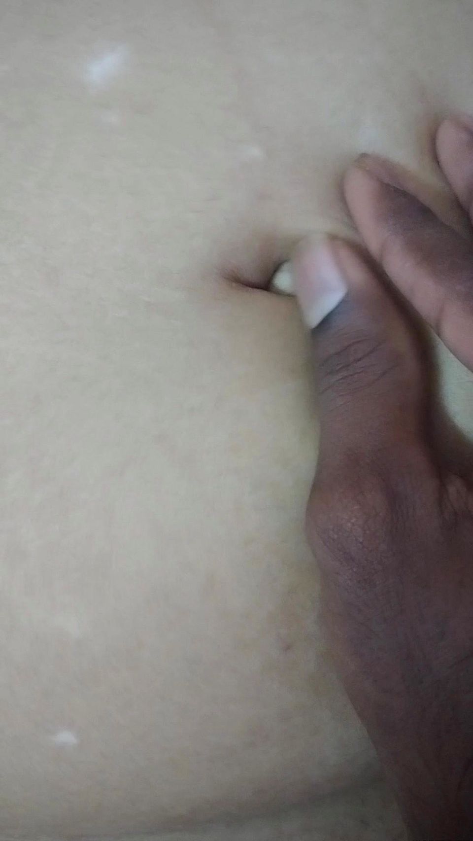Chubby sexy Indian Tamil BBW wife belly and navel play and Massage with shaven pink pussy