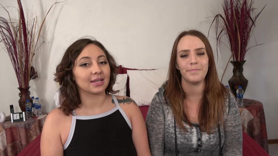 Desperate Amateurs Caralynn Lana Mia and Alisha Adams get their tight pussies backed hard by big white cock