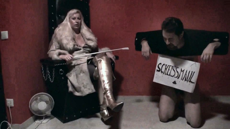 Humiliating her slave