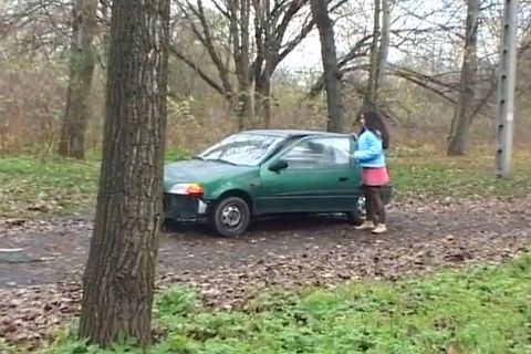 German Teen Pee and Cum in the Solo Forest Session
