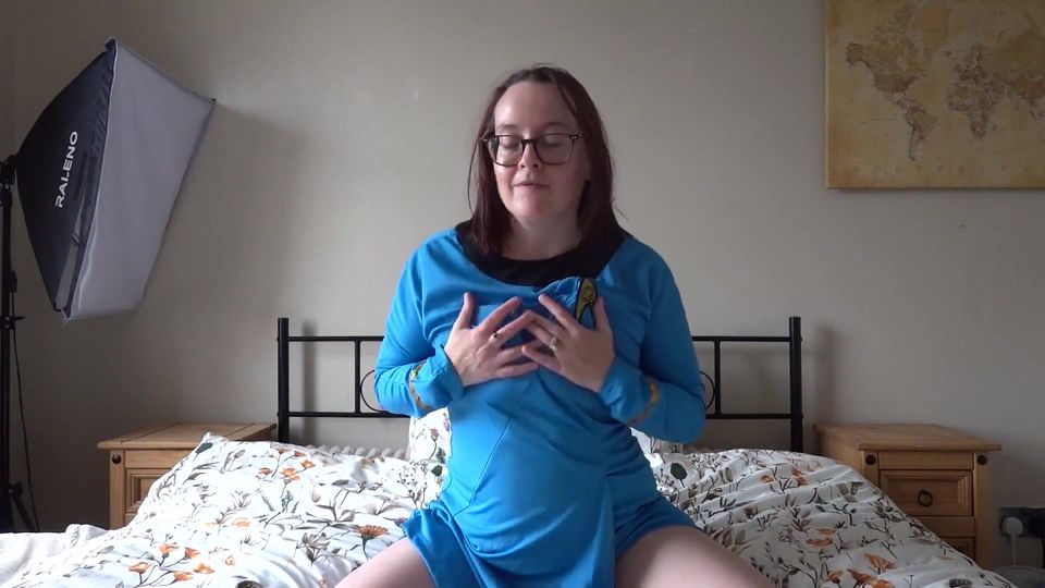 Star Trek Cosplay Nurse Playing with Shaven Tight Pussy