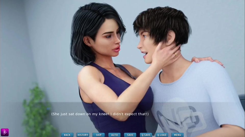 Sexy beauty kiss her crush and make him cum - gameplay