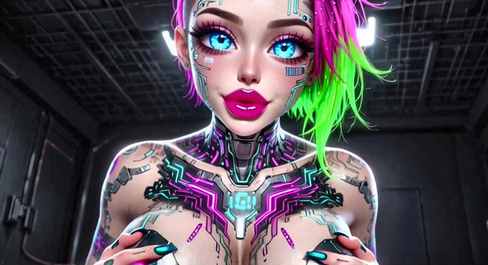 Cute Sexy Talk and Boobs, Ai Animation