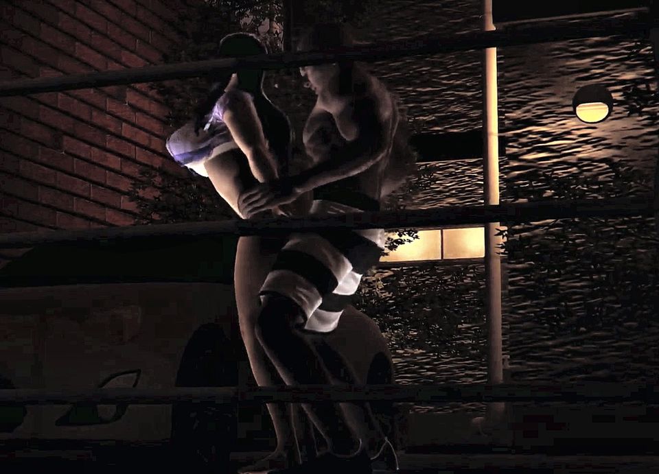 My Black Boyfriend Fucked Me in Pussy and Cum in Mouth at Night Backyard. 3D Animation