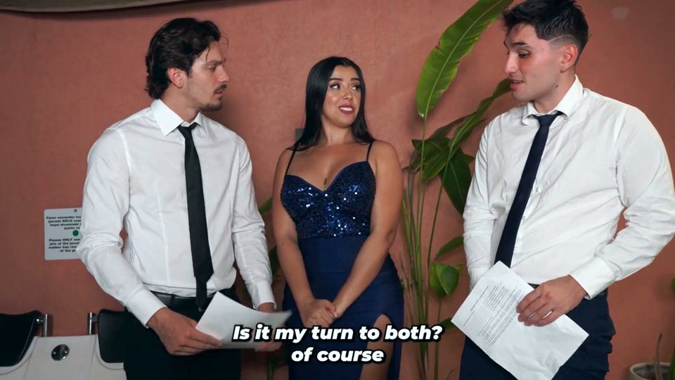 Huge Ass MILF Gets Interviewed by Two Dicky Italians
