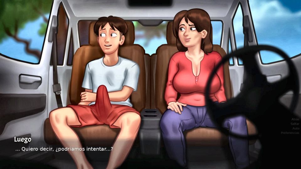 Mom Wanting to Fuck, Ends Up Having Sex With Tenant In The Car - Summertime Saga