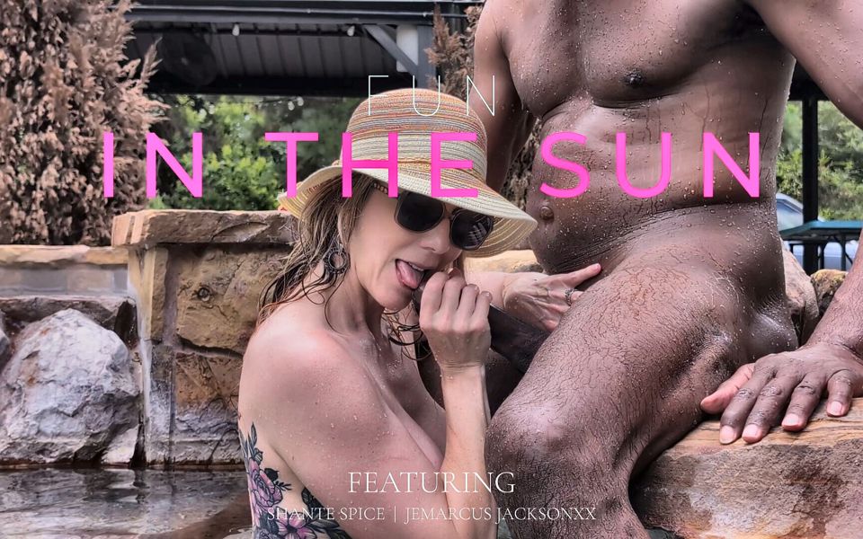 In the Sun Poolside Fluffing and Playful Ride