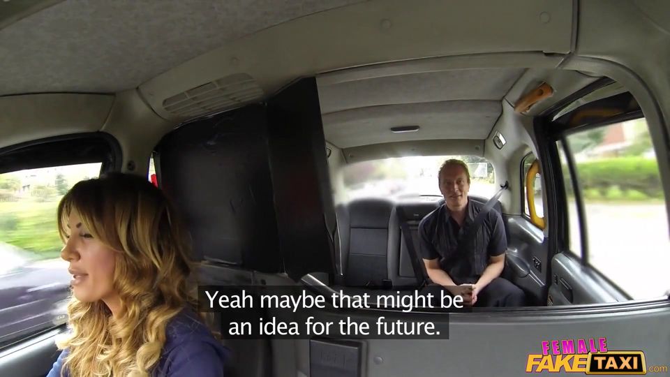 Female Fake Taxi - Horny Taxi Driver Picks up a Handsome Stranger, Gives Him a Blowjob & Finish Doggystyle Sex