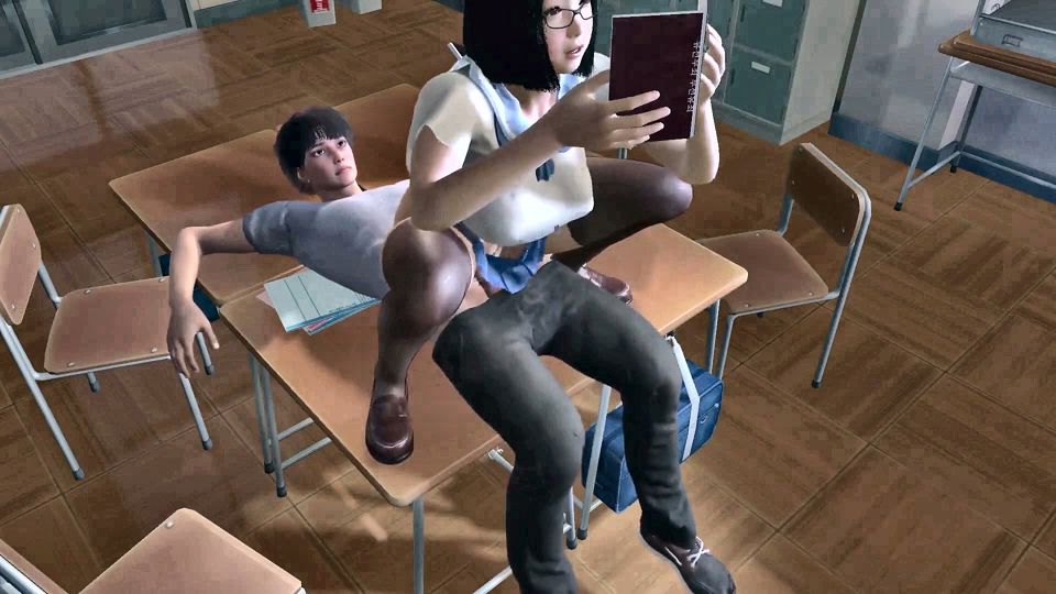 Asian Girl Studying on top of her friend : 3D Hentai