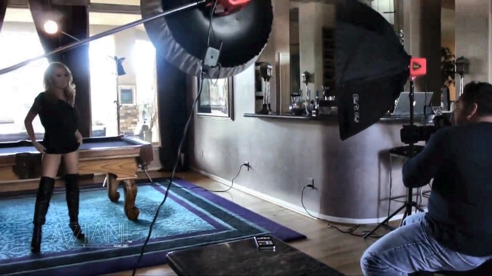 Behind the scenes with busty blonde Madison