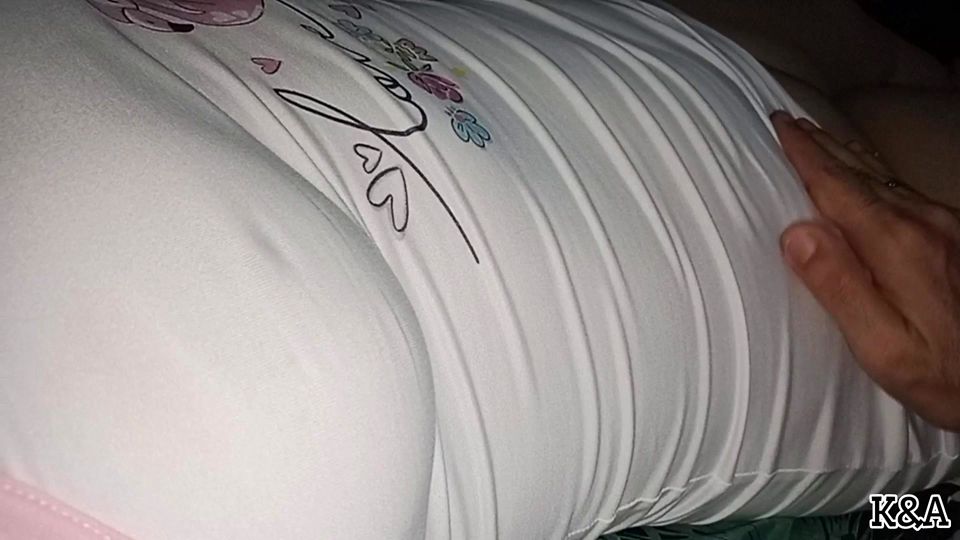 Look at how puffy my nipples get when my husband sucks my big natural tits