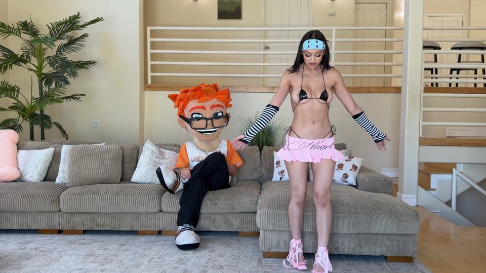 I told black haired Alexa Chains to raise her skirt then she gave me a wet blowjob
