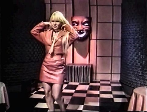 Blondie gets horny and fucks her holes with two dildos